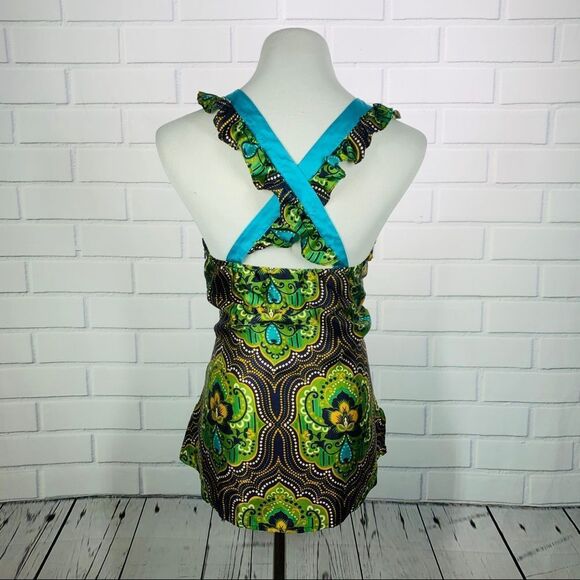 Postella Green Ruffle Sleeve Peacock Tank - Large - Picture 6 of 16
